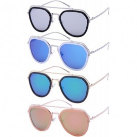 Aviator RX-Able Modern Aviator w/Color Mirrored Flat Lens 541072-O-FLREV - Black+silver - CM12NW2QMDU $10.15