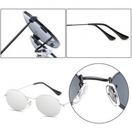 Round New Women's Eyewear Metal Frame Round Retro UV 400 Sunglasses - Silver Frame White Mercury Lens - CN18DOU0ISM $10.42