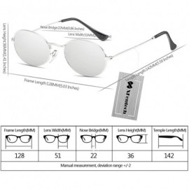 Round New Women's Eyewear Metal Frame Round Retro UV 400 Sunglasses - Silver Frame White Mercury Lens - CN18DOU0ISM $10.42