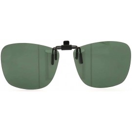 Square Square Clip On Flip Up Sunglasses Mens Womens Polarized Driving Nightvision UV400 - Green - CS18XMMZHTA $10.19