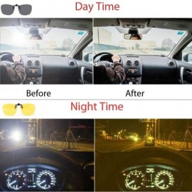 Square Square Clip On Flip Up Sunglasses Mens Womens Polarized Driving Nightvision UV400 - Green - CS18XMMZHTA $10.19