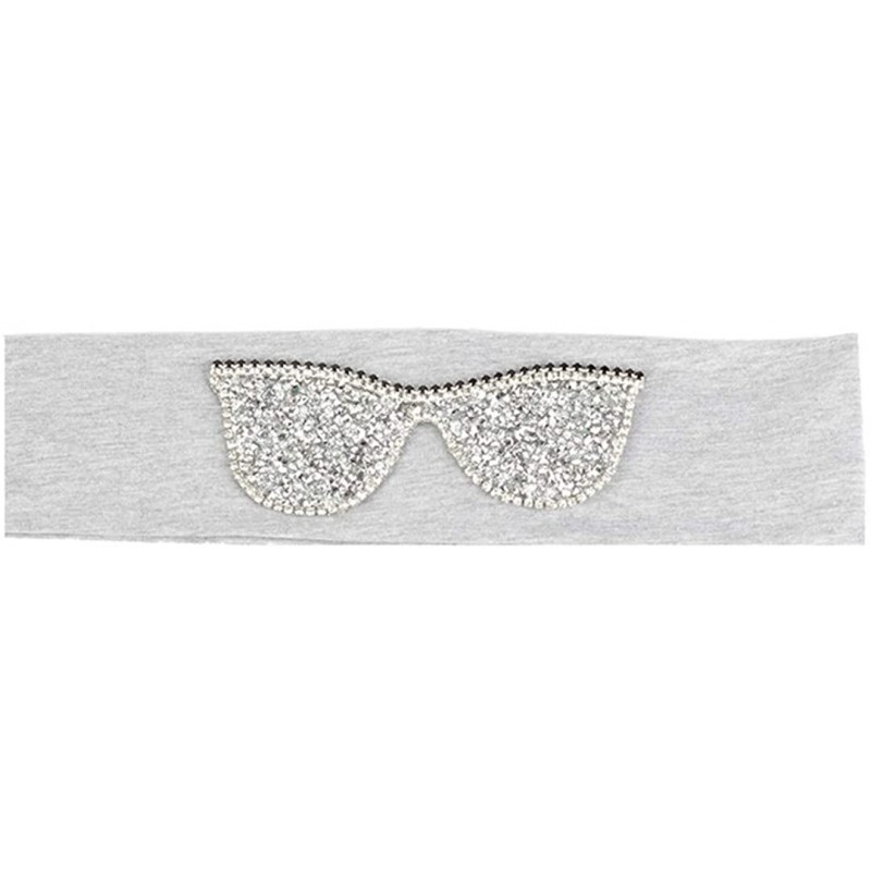 Wrap Plain Stretch Headb s Sunglasses Elastic Headb Rhinestones Hair B - Silver Light Grey - CX18T944D08 $42.25