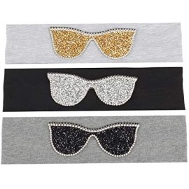 Wrap Plain Stretch Headb s Sunglasses Elastic Headb Rhinestones Hair B - Silver Light Grey - CX18T944D08 $42.25