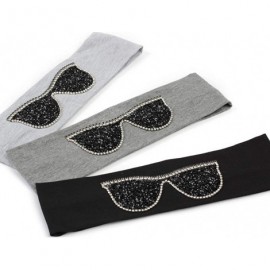 Wrap Plain Stretch Headb s Sunglasses Elastic Headb Rhinestones Hair B - Silver Light Grey - CX18T944D08 $42.25