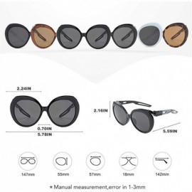 Oversized Hollow Out Legs Oversized Round Sunglasses for Women and Men UV400 - C5 - CK198CALH25 $9.16