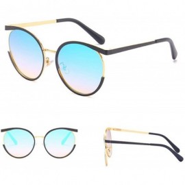 Round Ultra light Fashion Lady Unique Designer Sunglasses Round Frame Men Cat Glasses UV400 - Blue - CZ18SHOAT2D $9.42