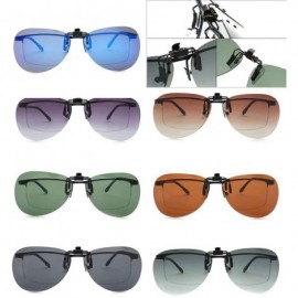 Aviator Clip On Polarized Aviator Sunglass Lenses Clip Flip Up Lenses Men Women Fashion - Green - CI18X7223DS $12.10