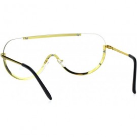 Shield Futuristic Robotic Shield Exposed Lens Metal Rim Clear Lens Eyeglasses - Gold Clear - C118HM37NXN $15.81