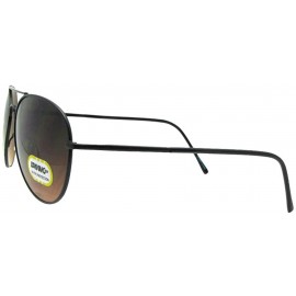 Aviator Aviator Amber Driving Lens Sunglass AV12 - Black Frame-amber Lenses - CT18DWQES89 $8.97