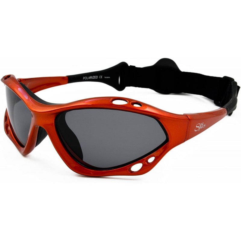 Sport Classic Floating Polarized Sunglasses With Strap for Extreme Sports 100% UVA & UVB Protection - Metallic Orange - CP115...