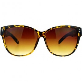 Square Womens Oversized Fashion Sunglasses Designer Style Square Frame - Tortoise (Brown Gradient) - CZ187DWR8GM $12.23