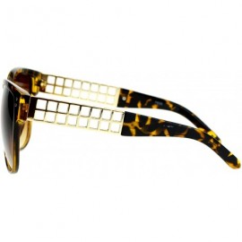 Square Womens Oversized Fashion Sunglasses Designer Style Square Frame - Tortoise (Brown Gradient) - CZ187DWR8GM $12.23