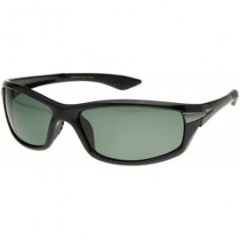 Sport Rectangular Athletic Sports Polarized Sunglasses - Black - CD116Q2LFMF $14.40