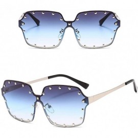 Goggle OVERSIZED Fashion Sunglasses-Gradient Shades Glasses Unisex-Polarized-Rimless - G - CY1905XZ6QQ $29.68