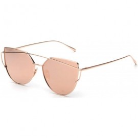 Cat Eye Pink Vintage Mirror Female Women Cat Eye Sunglasses Brand Designer Ladies Sun Glasses Oculos Feminino - C1 - C7197Y7R...