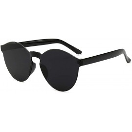 Round Unisex Fashion Candy Colors Round Sunglasses Outdoor UV Protection Sunglasses - Black - CV190RE5H8W $15.49