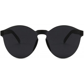 Round Unisex Fashion Candy Colors Round Sunglasses Outdoor UV Protection Sunglasses - Black - CV190RE5H8W $15.49