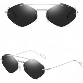 Rimless Claw Rimless Sunglasses Designer Sunglasses Women Men Shades Clear Lens Sun Glasses Eyewear - 3 - CP18Y38ZOR9 $17.66