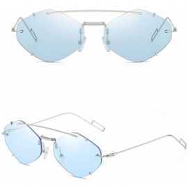 Rimless Claw Rimless Sunglasses Designer Sunglasses Women Men Shades Clear Lens Sun Glasses Eyewear - 3 - CP18Y38ZOR9 $17.66