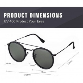 Sport Round Polarized Sunglasses Women Men Classic Small Sunglasses Mirrored Lens - Black Frame/G15 Lens - CY196MAYU0H $13.09