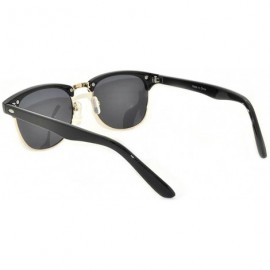 Wayfarer Retro Classic Sunglasses Metal Half Frame With Colored Lens Uv 400 - Black-gold Smoke - CW11QDD6H1V $10.89