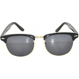 Wayfarer Retro Classic Sunglasses Metal Half Frame With Colored Lens Uv 400 - Black-gold Smoke - CW11QDD6H1V $10.89