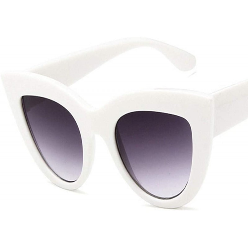 Goggle Retro Vintage Cateye Sunglasses for Women Clout Goggles Plastic Frame Glasse - White Gray - CI18QU005US $8.18