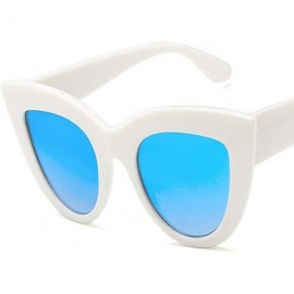 Goggle Retro Vintage Cateye Sunglasses for Women Clout Goggles Plastic Frame Glasse - White Gray - CI18QU005US $8.18