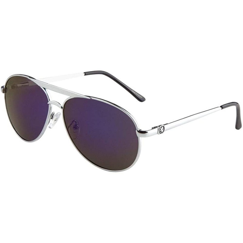 Aviator Polarized Color Mirror Modern Round Aviator Sunglasses - Purple - CC199D39O7K $24.76