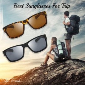 Square Polarized Sunglasses for Men Women Driving Fishing Unisex Vintage Rectangular Sun Glasses - CQ18SX76Y9G $23.22