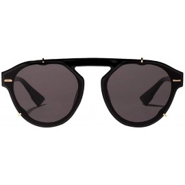 Oversized Oval Vintage Sunglasses Lightweight Composite-UV400 Lens Glasses - Black - C31903XIY05 $12.40