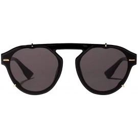 Oversized Oval Vintage Sunglasses Lightweight Composite-UV400 Lens Glasses - Black - C31903XIY05 $12.40