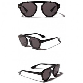 Oversized Oval Vintage Sunglasses Lightweight Composite-UV400 Lens Glasses - Black - C31903XIY05 $12.40