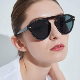 Oversized Oval Vintage Sunglasses Lightweight Composite-UV400 Lens Glasses - Black - C31903XIY05 $12.40