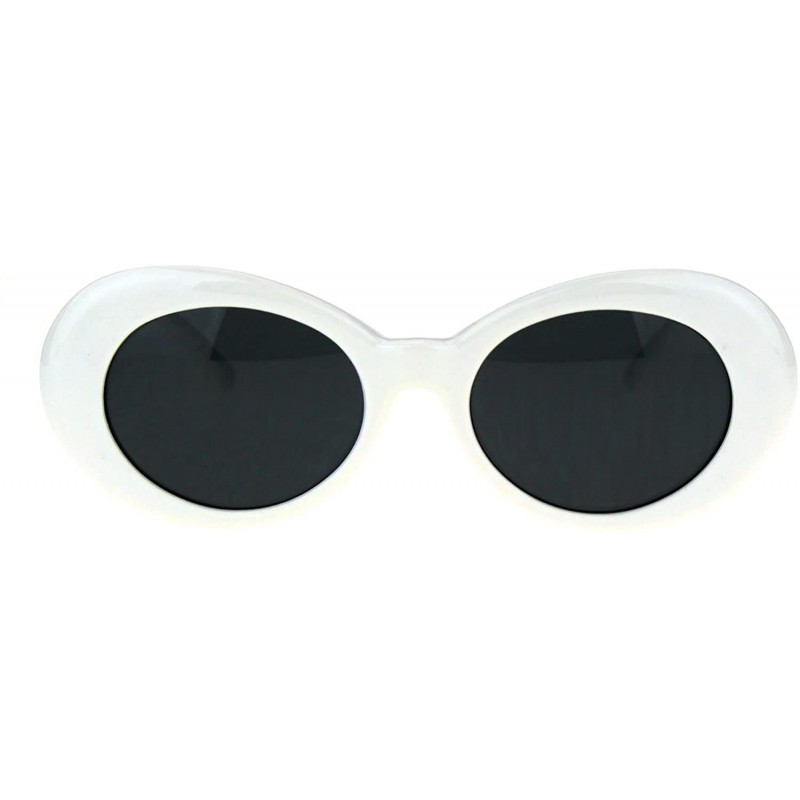 Oval Womens Oval Cateye Sunglasse Stylish Vintage Fashion Eyewear UV 400 - White - C218H4LHWKS $9.47