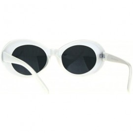 Oval Womens Oval Cateye Sunglasse Stylish Vintage Fashion Eyewear UV 400 - White - C218H4LHWKS $9.47