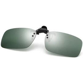 Square Polarized Clip-on Sunglasses Anti-Glare Driving Glasses for Prescription Glasses - Army Green - CW193XI79S0 $8.96