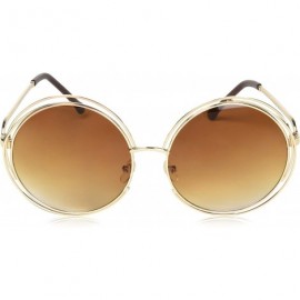 Oversized Big Round Oversized Double Wire Rim Sunglasses Metal Frame Retro XXL Shades - CE12LR4AI5P $14.89