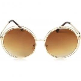 Oversized Big Round Oversized Double Wire Rim Sunglasses Metal Frame Retro XXL Shades - CE12LR4AI5P $14.89