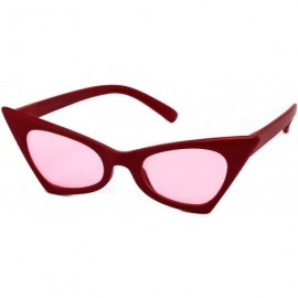 Cat Eye Small Cat Eye Sunglasses For Women High Pointed Tinted Color Lens New - Red / Light Pink - CG180755T38 $11.60