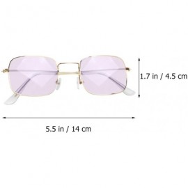 Square Sunglasses Retro Square Frame Sunglasses Creative Eyeglasses Decorative Party Glasses for Female Women (Purple) - C419...