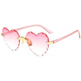 Cat Eye Heart Shaped Sunglasses for Women Fashion Casual Polarized Vintage Retro Cat Eye Frameless Sun Glasses - D - CH190OSX...