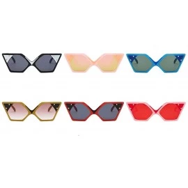 Square Fashion Sunglasses Designer Vintage Colorful - Pink&red - CP18LTRMASY $9.89