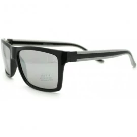 Rectangular Men's Fashion Sunglasses Sporty Casual Rectangular Frame - Black Gray - C011OGVYNGD $10.83