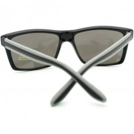 Rectangular Men's Fashion Sunglasses Sporty Casual Rectangular Frame - Black Gray - C011OGVYNGD $10.83