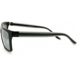 Rectangular Men's Fashion Sunglasses Sporty Casual Rectangular Frame - Black Gray - C011OGVYNGD $10.83