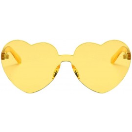 Goggle Women Rimless Sunglasses Mirror Candy Color Integrated Transparent Eyewear - Yellow - CL193599WOM $18.86