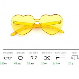 Goggle Women Rimless Sunglasses Mirror Candy Color Integrated Transparent Eyewear - Yellow - CL193599WOM $18.86