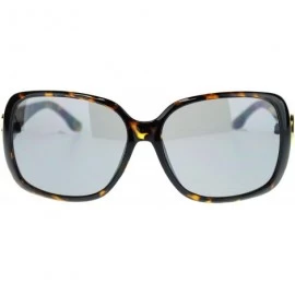 Rectangular Womens Gold Lion Coin Emblem Hinge Rectangular Butterfly Sunglasses - Tortoise Black - CX11NV5BA97 $12.08