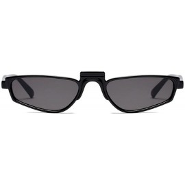 Square Small Narrow Rectangle Lady Sunglass - Black/Grey - CU18DWN429H $9.97